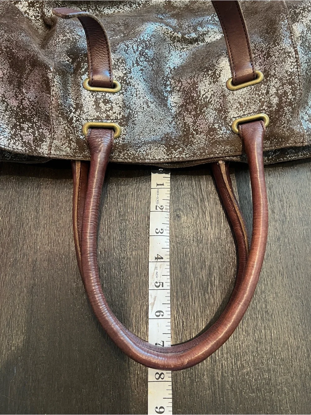 Anthropologie HOLDING HORSES Shimmer Metallic Leather Hobo Bag Boho Slouchy